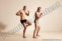 Underwear Martial art Man - Man White Moving poses Slim Short Blond Dynamic poses Academic